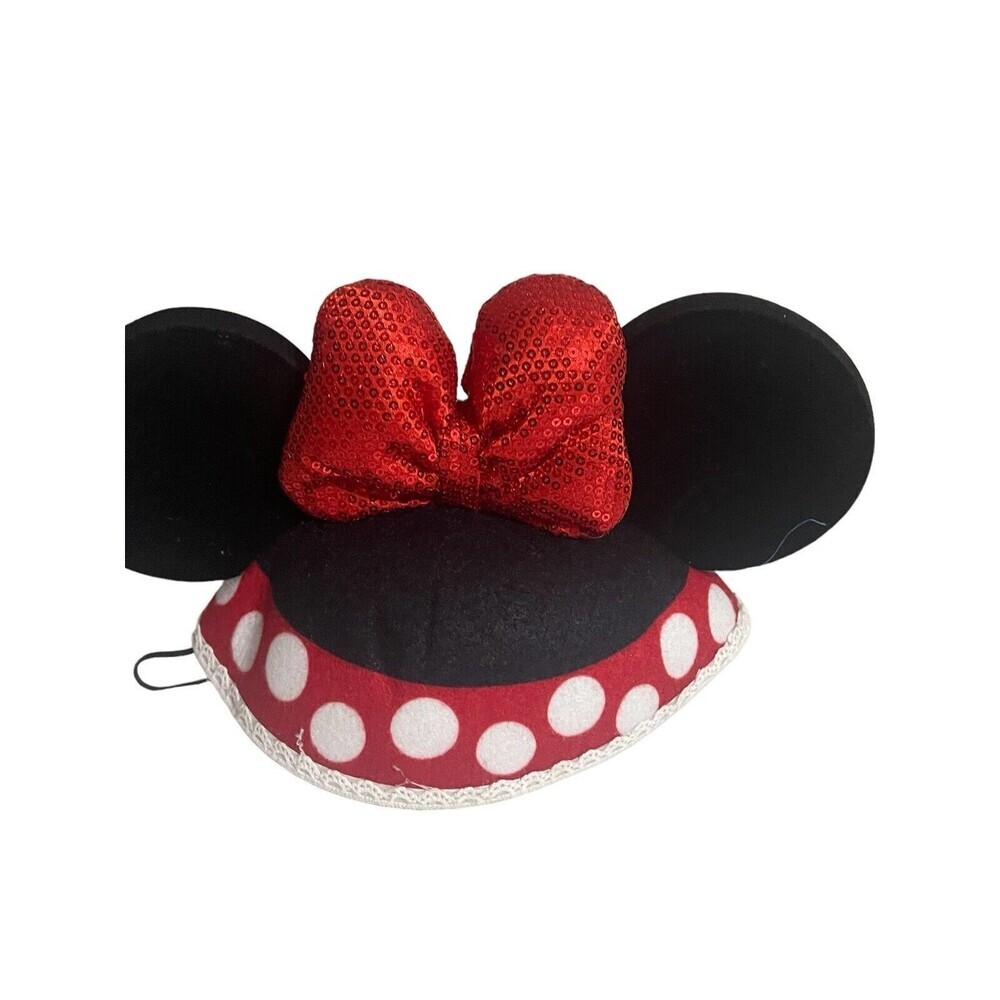 Minnie Mouse Disney Ears Hat Cap One Size Black Red